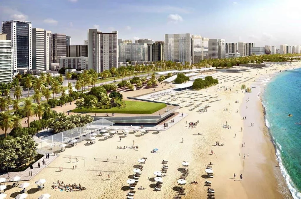 Walking Through the Natural Beach Sand of The Corniche, Abu Dhabi