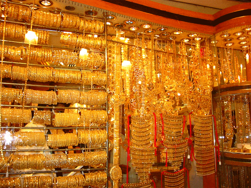 Gorgeous Gold Jewelries at the Dubai Gold Souk